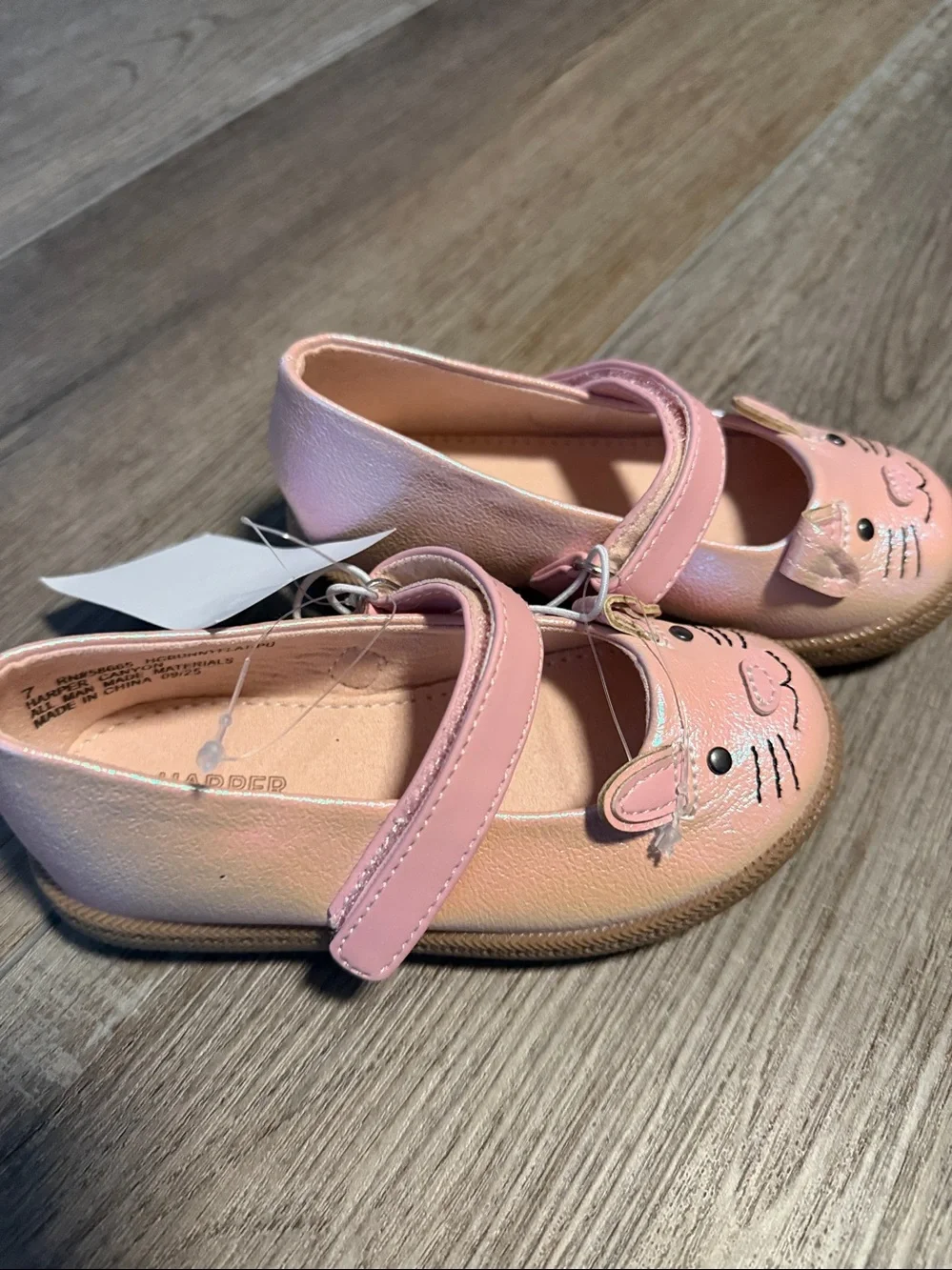 Harper Canyon  Pink Cat Face Mary Jane Shoes